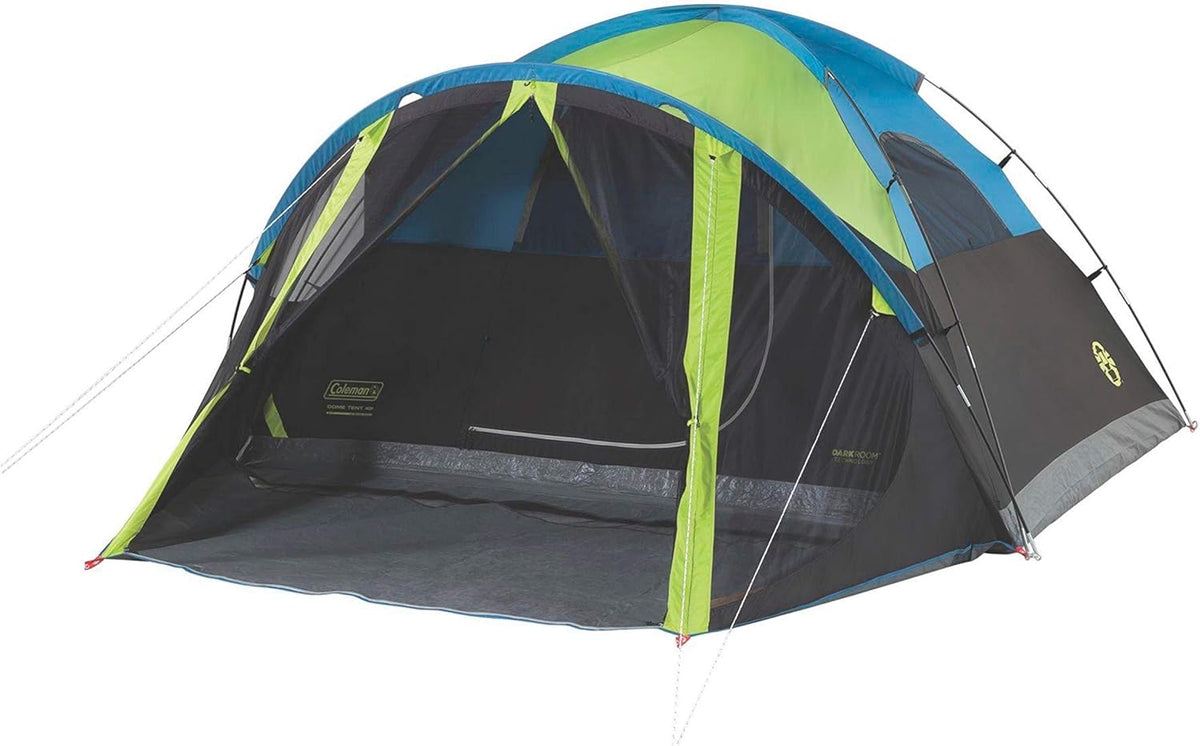4/6 Person Dark Room Camping Tent with Screened Porch, Folding Beach Chair with Built in Drinks Cooler X332