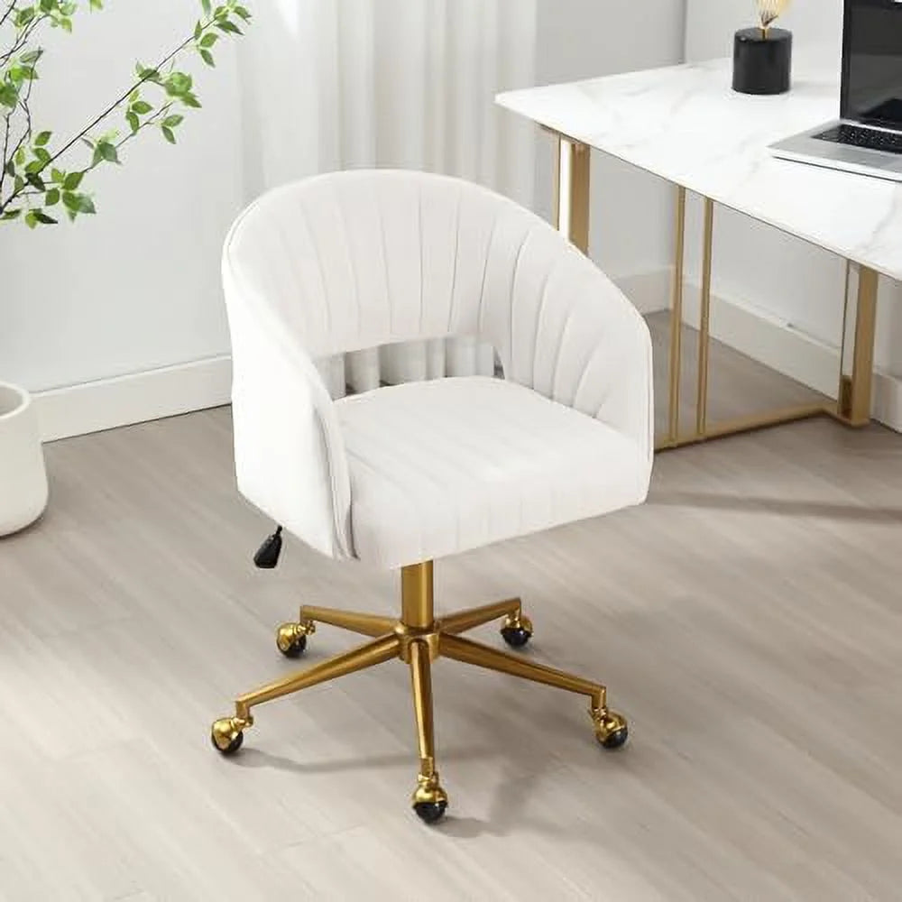Velvet Height Adjustable Swivel Desk Chair B7178