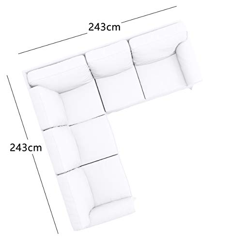 Polyester Flax Light Gray Slipcovers for 2 + 2 Sectional Corner Sofa W11404