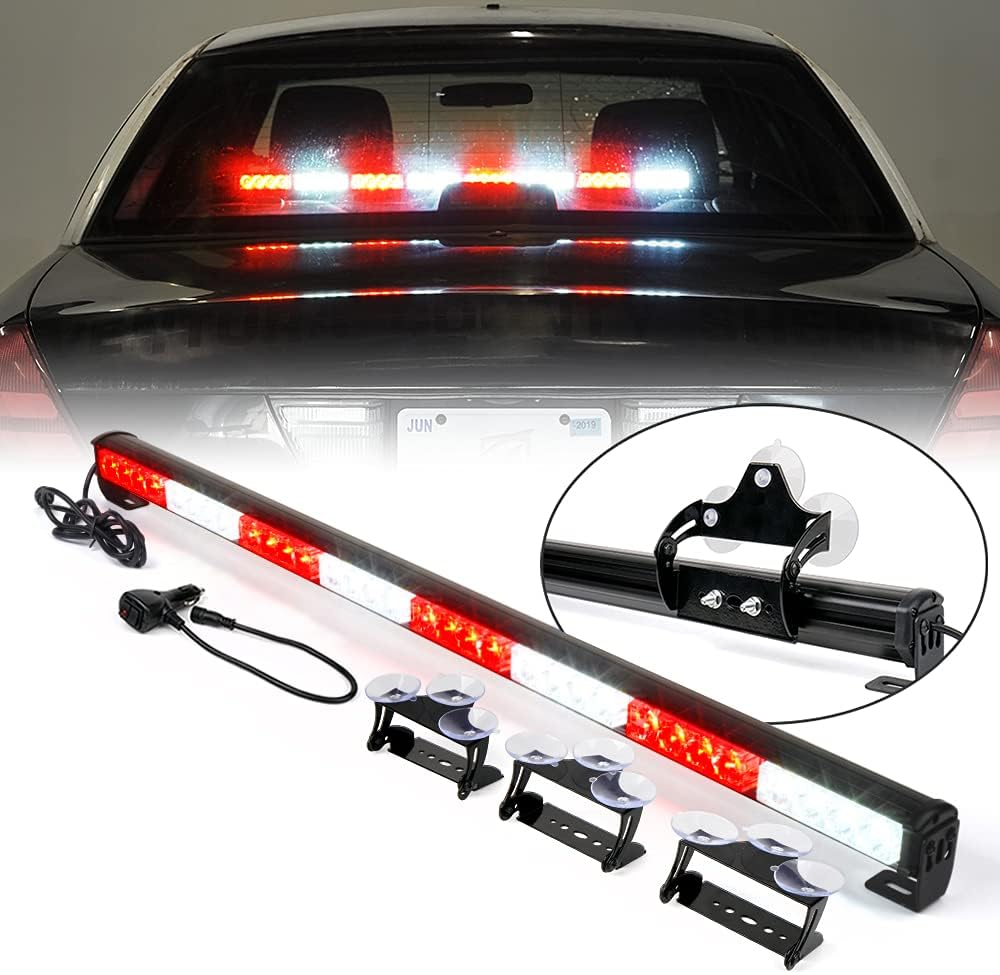 Red & Blue 35.5 LED Strobe Light Bar with Suction Cup Mount M308699
