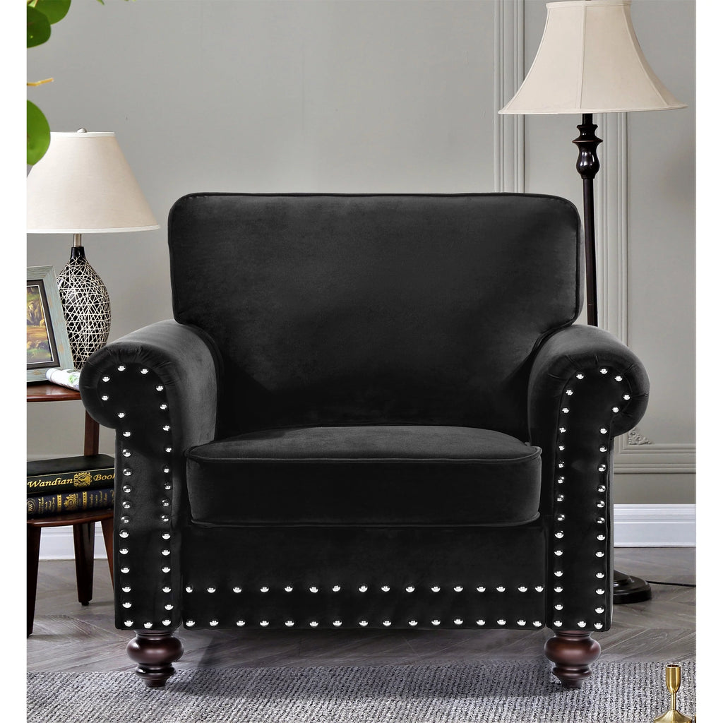 Dark Blue Velvet Chair N610
