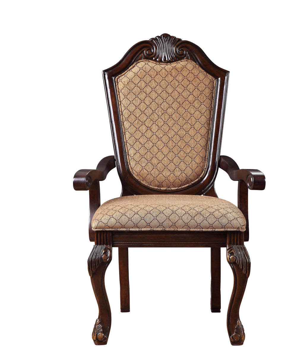 Arm Chair Set-2 Espresso Fabric J135