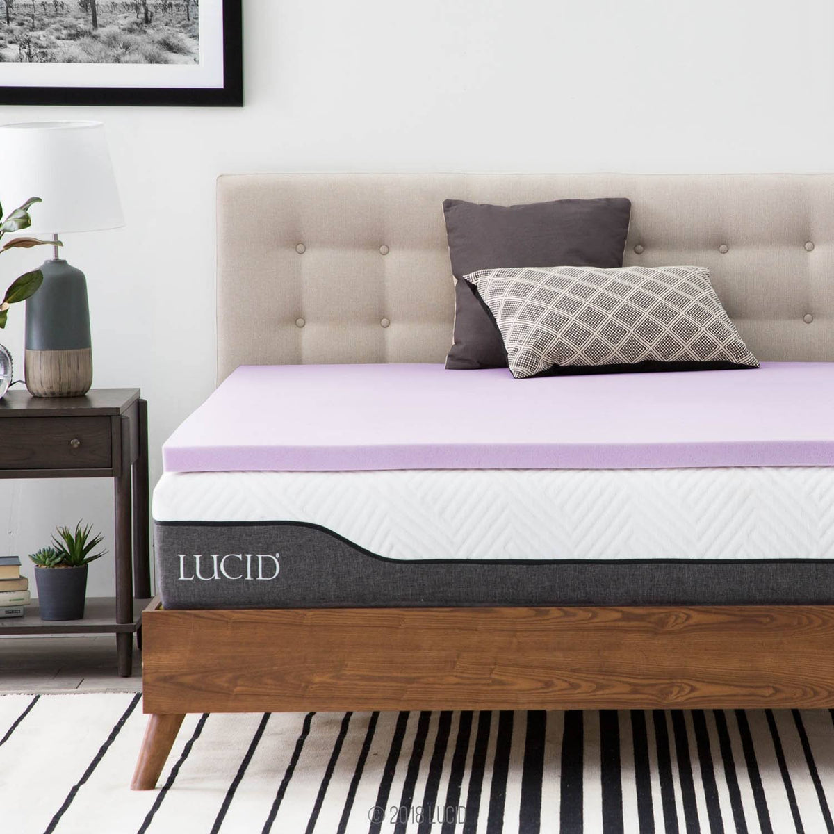Full Lavender Infused Memory Foam Mattress Topper E996