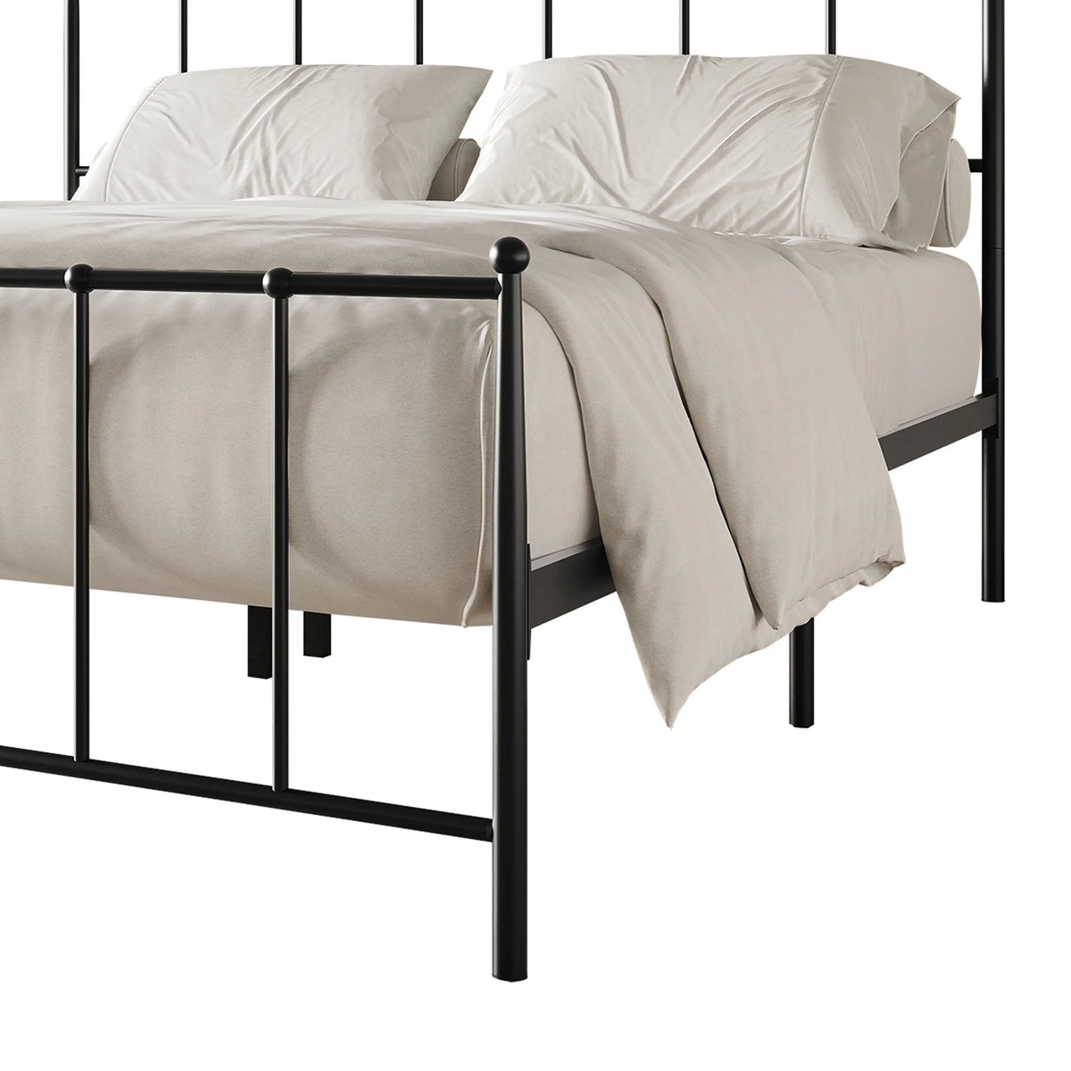 Twin Size White Metal Platform Bed W923694