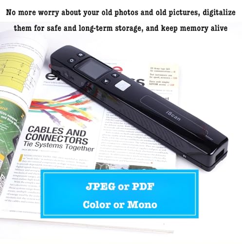 Portable Wireless Color Photo Scanner, 1050DPI, 16GB Card, Built-in Wi-Fi K723