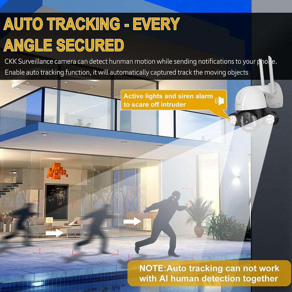 5MP Wireless PTZ Security Camera Outdoor with 64GB SD Card B96202