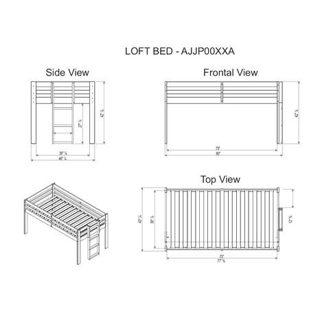 White Twin Junior Loft Bed with Playhouse Tent C492