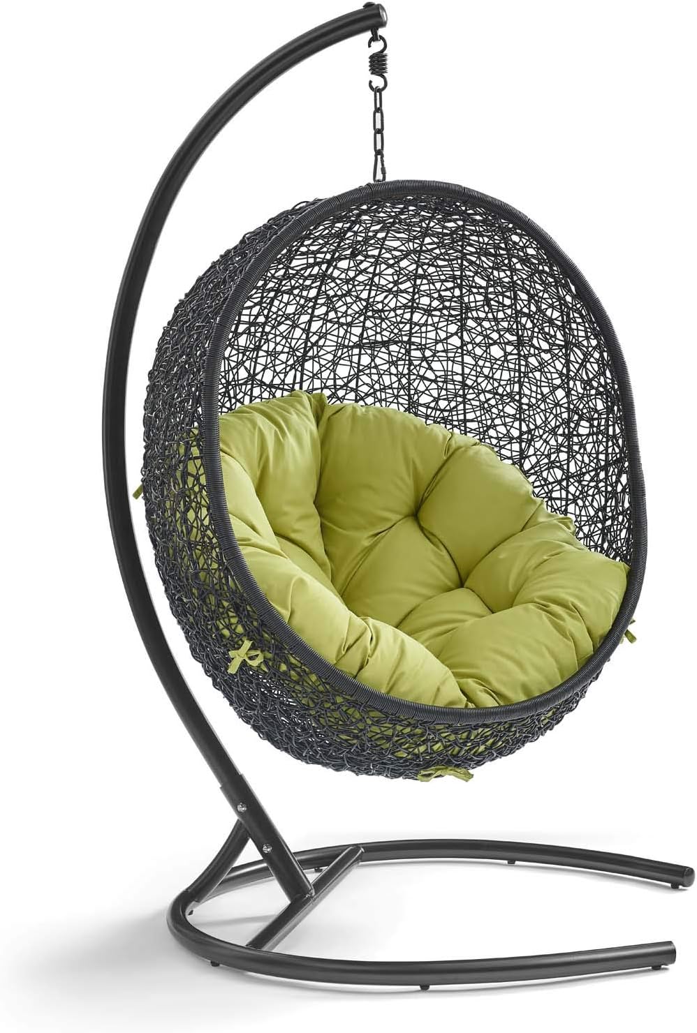 Beige Wicker Rattan Swing Chair with Stand X726437