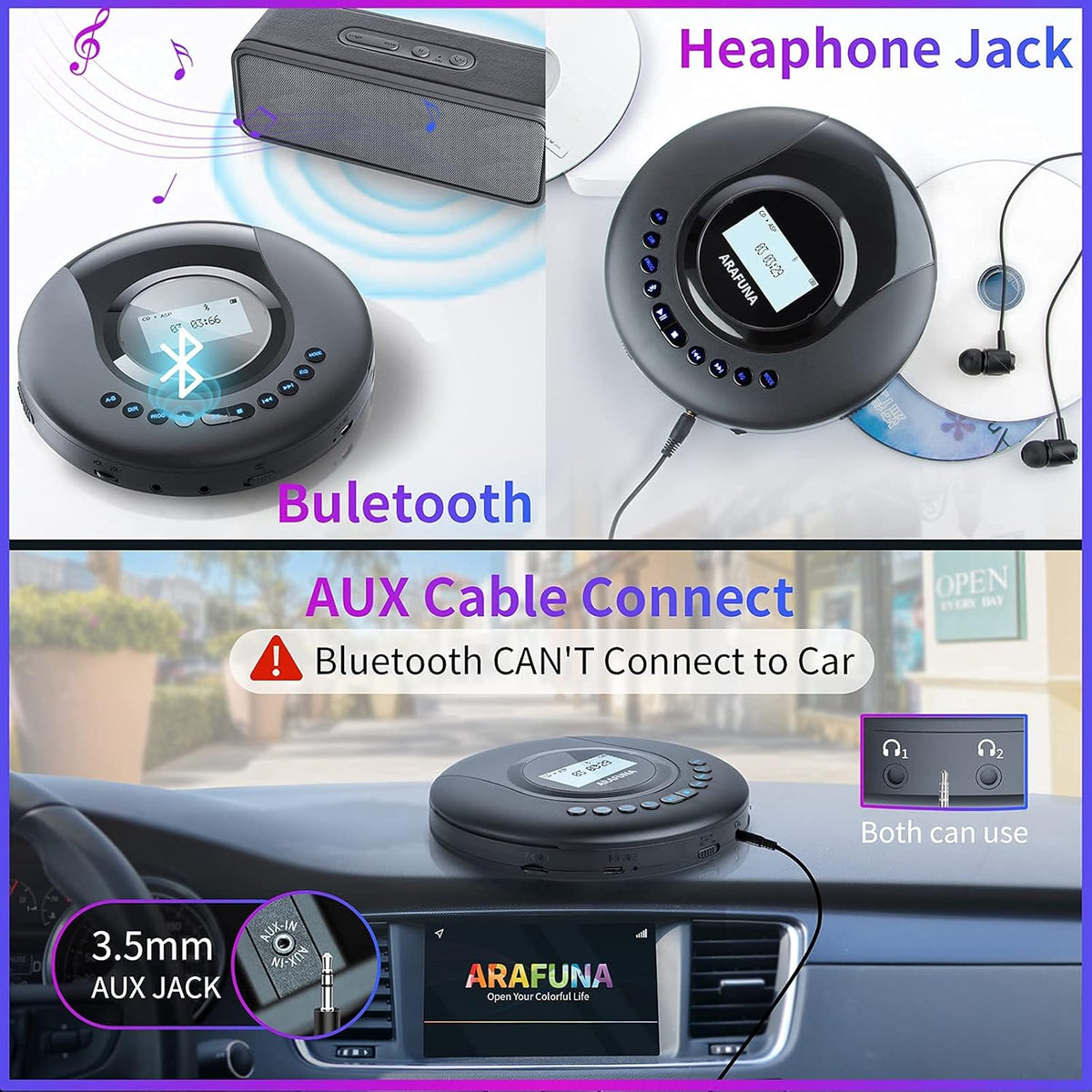 Portable CD Player with LCD Screen W709