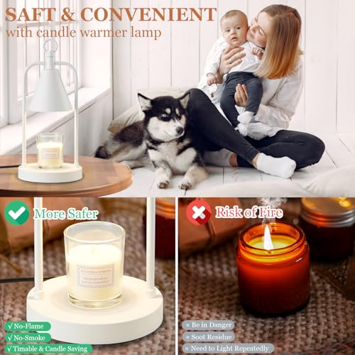 Gold with Black Electric Candle Warmer Lamp with Timer and 2 Bulbs U3798