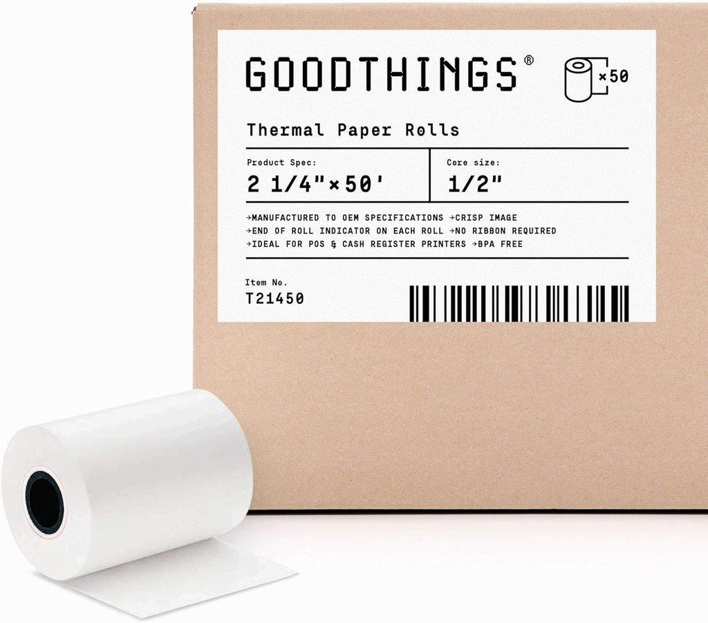 3 1/8 X 119' 50 Rolls Thermal POS Receipt Paper Roll BPA Free X230697