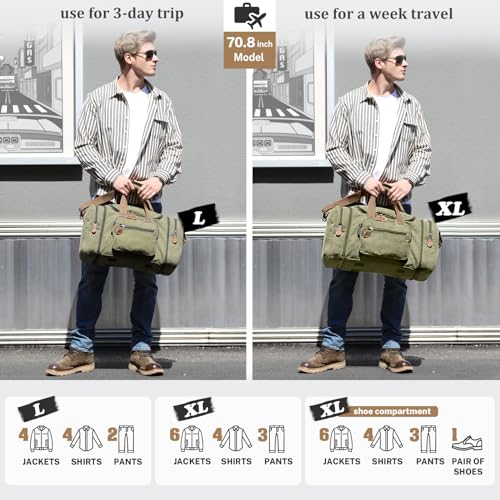Canvas Duffle Bag 50L Expandable (Gray) Z33663