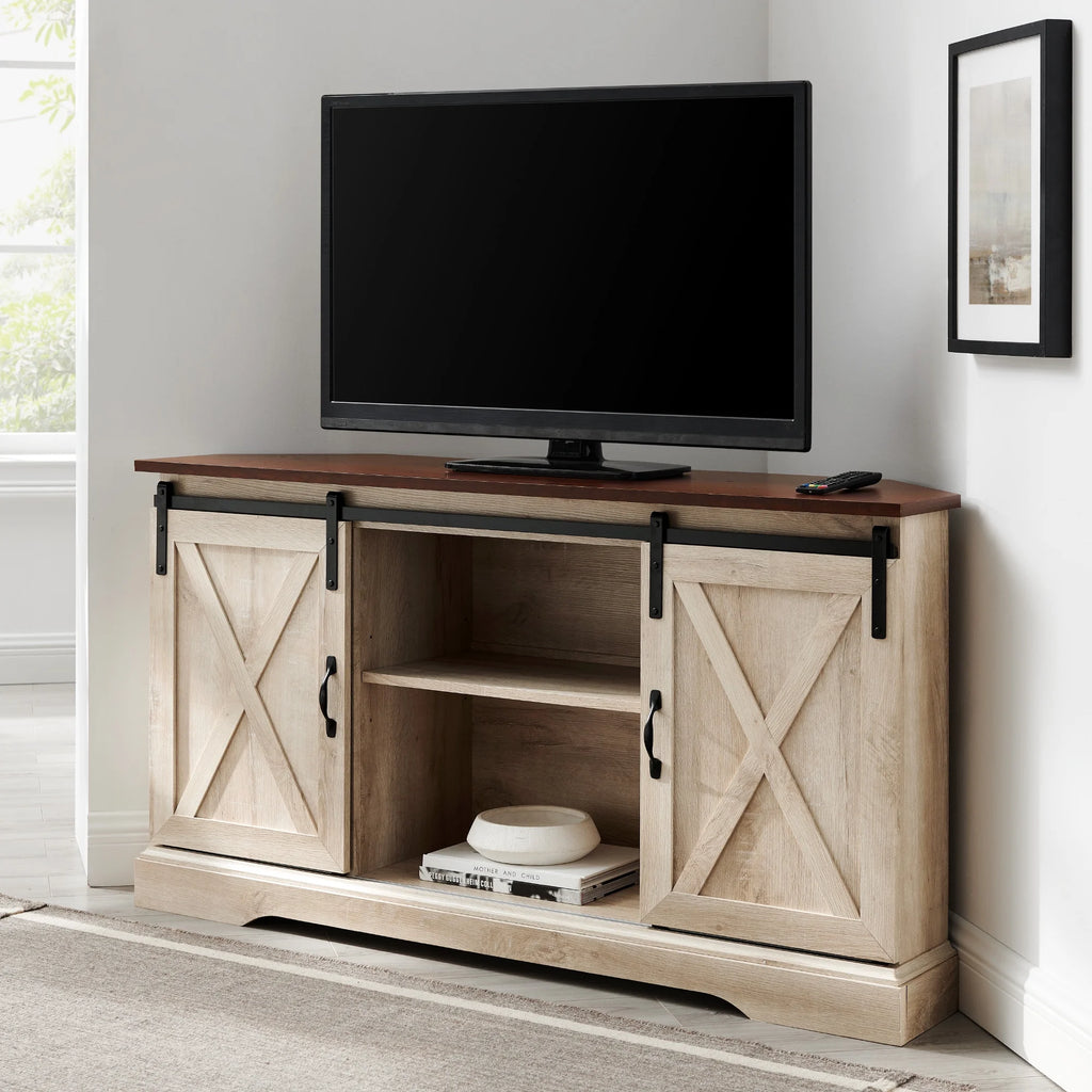 White Oak Corner TV Stand G825