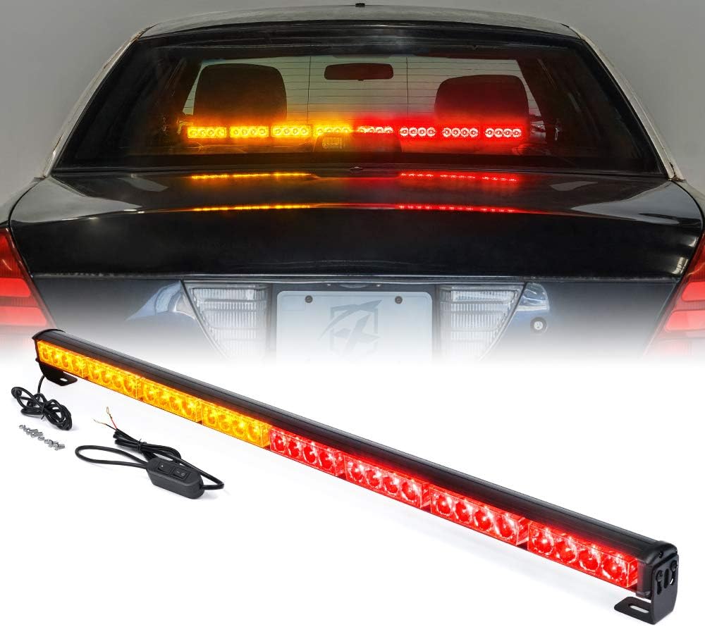Red & Blue 35.5 LED Strobe Light Bar with Suction Cup Mount M308699