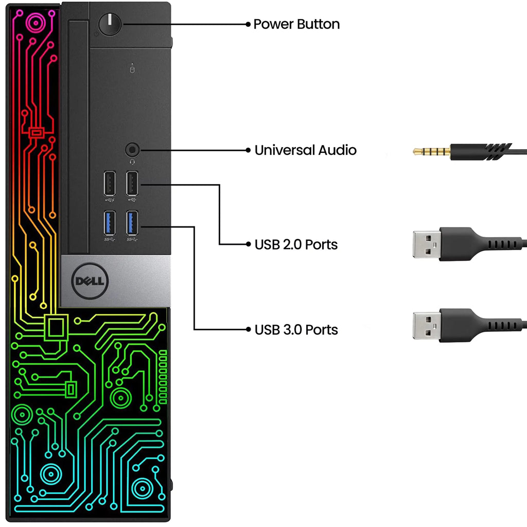 RGB Gaming Desktop Computer PC, Intel i5 6th Gen, AMD Radeon RX 550, 16GB Ram, 1TB SSD, 22 inch Monitor, Keyboard Mouse Headset, WiFi Windows 10 Pro U670
