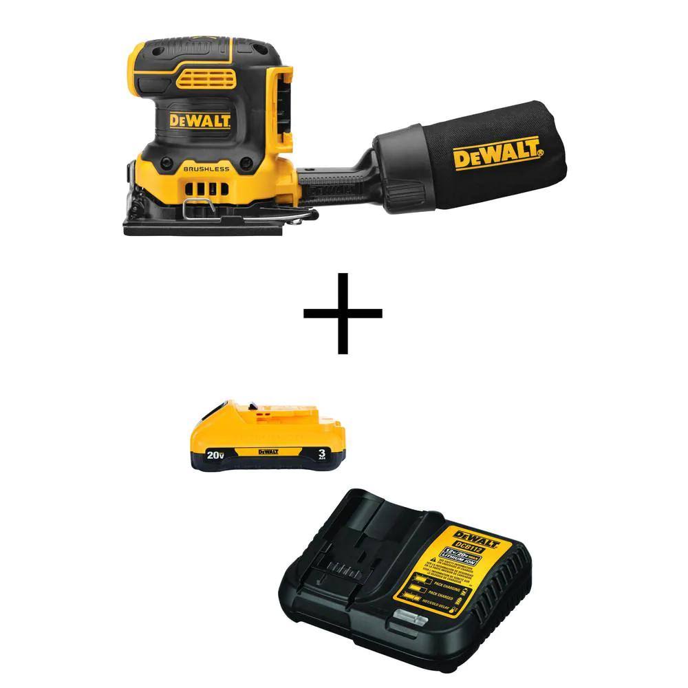 Cordless Brushless 1/4 Sheet Variable Speed Sander with 2 Ah Li-ion Battery and Charger G530