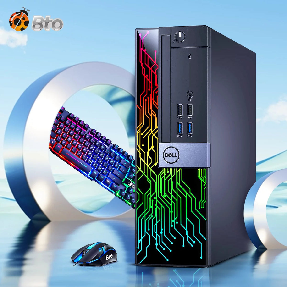RGB Gaming Desktop Computer PC, Intel i5 6th Gen, AMD Radeon RX 550, 16GB Ram, 1TB SSD, 22 inch Monitor, Keyboard Mouse Headset, WiFi Windows 10 Pro U670