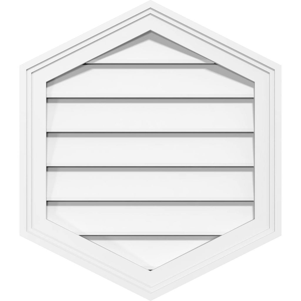 32x22W x 38x22H Vertical Peaked Surface Mount PVC Gable Vent 4/12 Pitch C6232