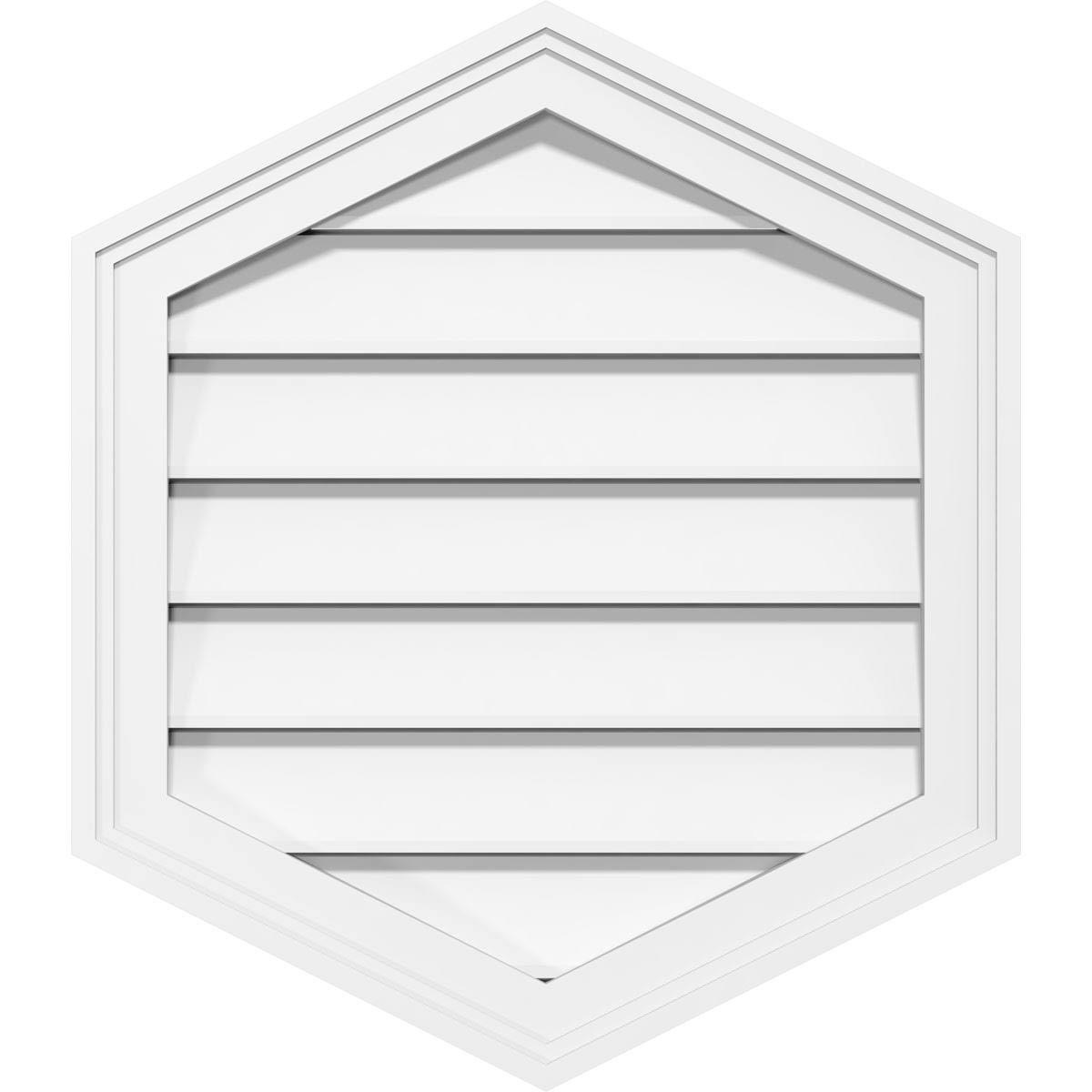 32x22W x 38x22H Vertical Peaked Surface Mount PVC Gable Vent 4/12 Pitch C6232