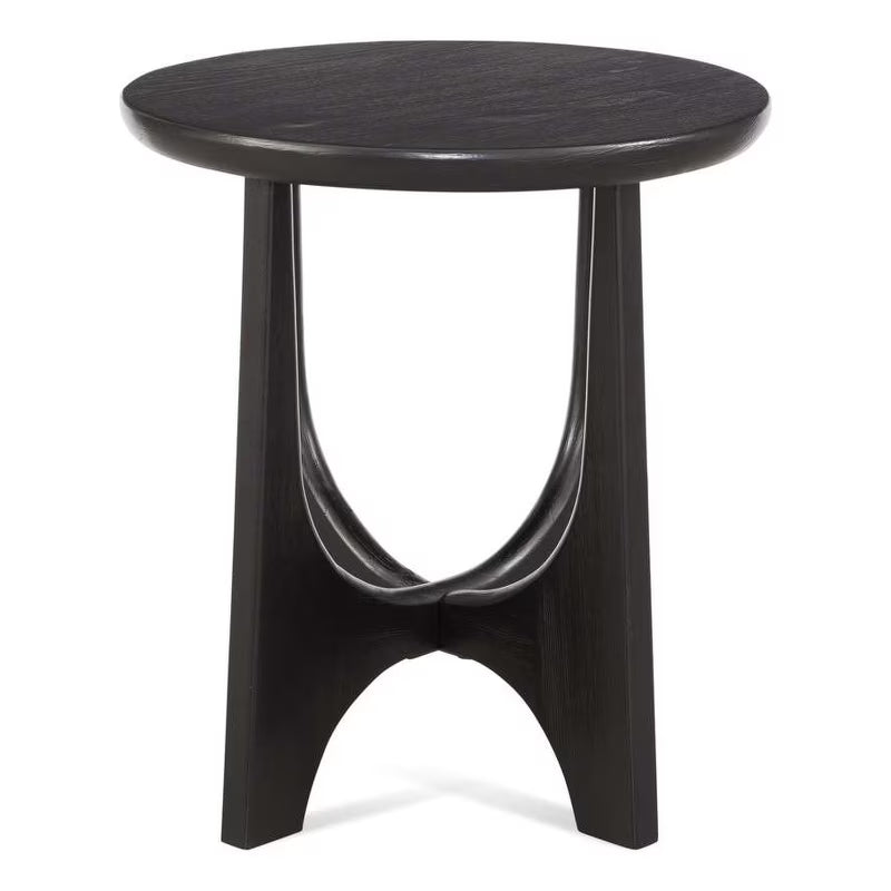 Black Wood Round End Table H38072