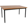 Fully Welded Table Black Frame Adjustable Legs Hardwood Top U546