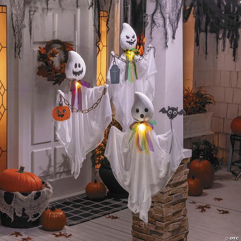 White Ghosts Halloween Decoration Set of 3 Y4764