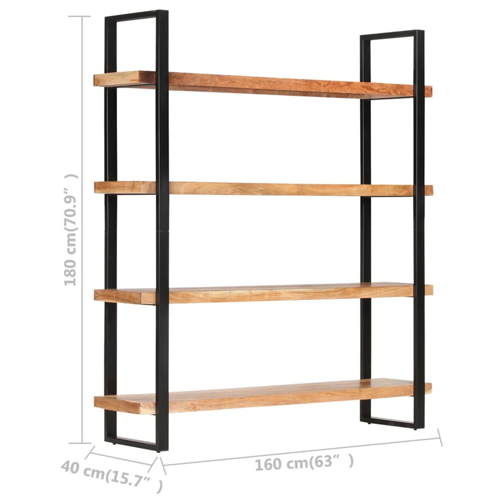 4-Tier Solid Acacia Wood Bookcase C196