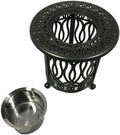 Cast Aluminum Patio 21'' Round End Table with Ice Bucket Insert Desert Bronze W6782