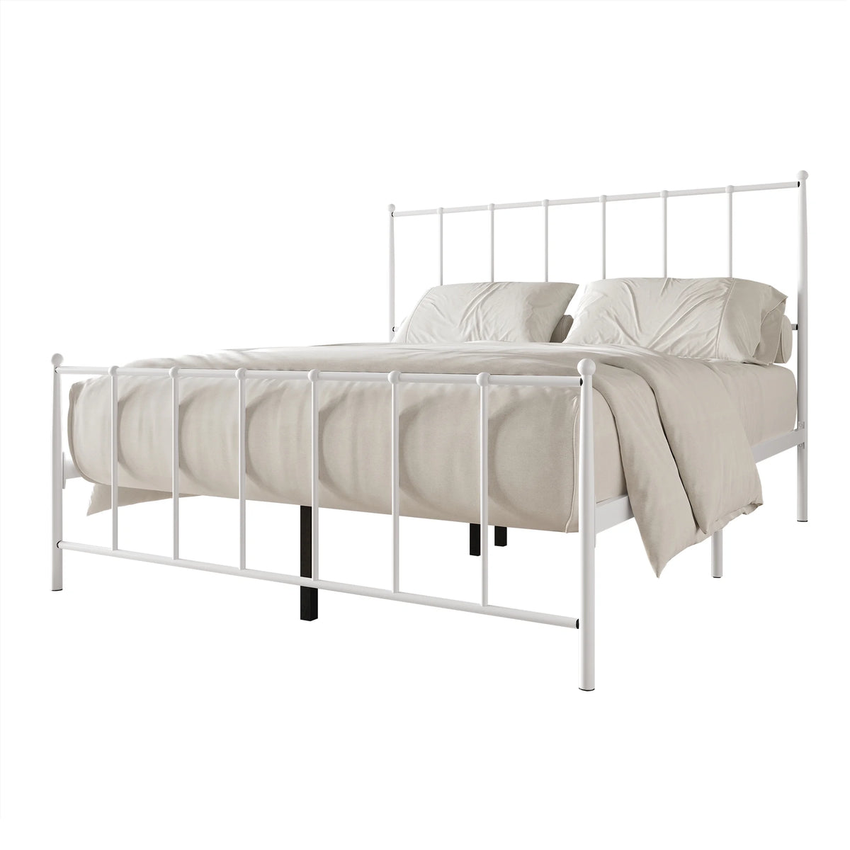 Twin Size White Metal Platform Bed W923694