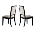 Black and Cream Upholstered Dining Side Chairs (Set of 2) Y77405