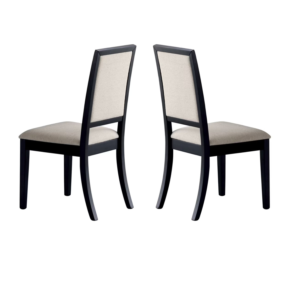 Black and Cream Upholstered Dining Side Chairs (Set of 2) Y77405