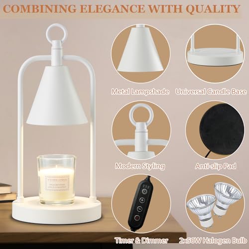 Gold with Black Electric Candle Warmer Lamp with Timer and 2 Bulbs U3798