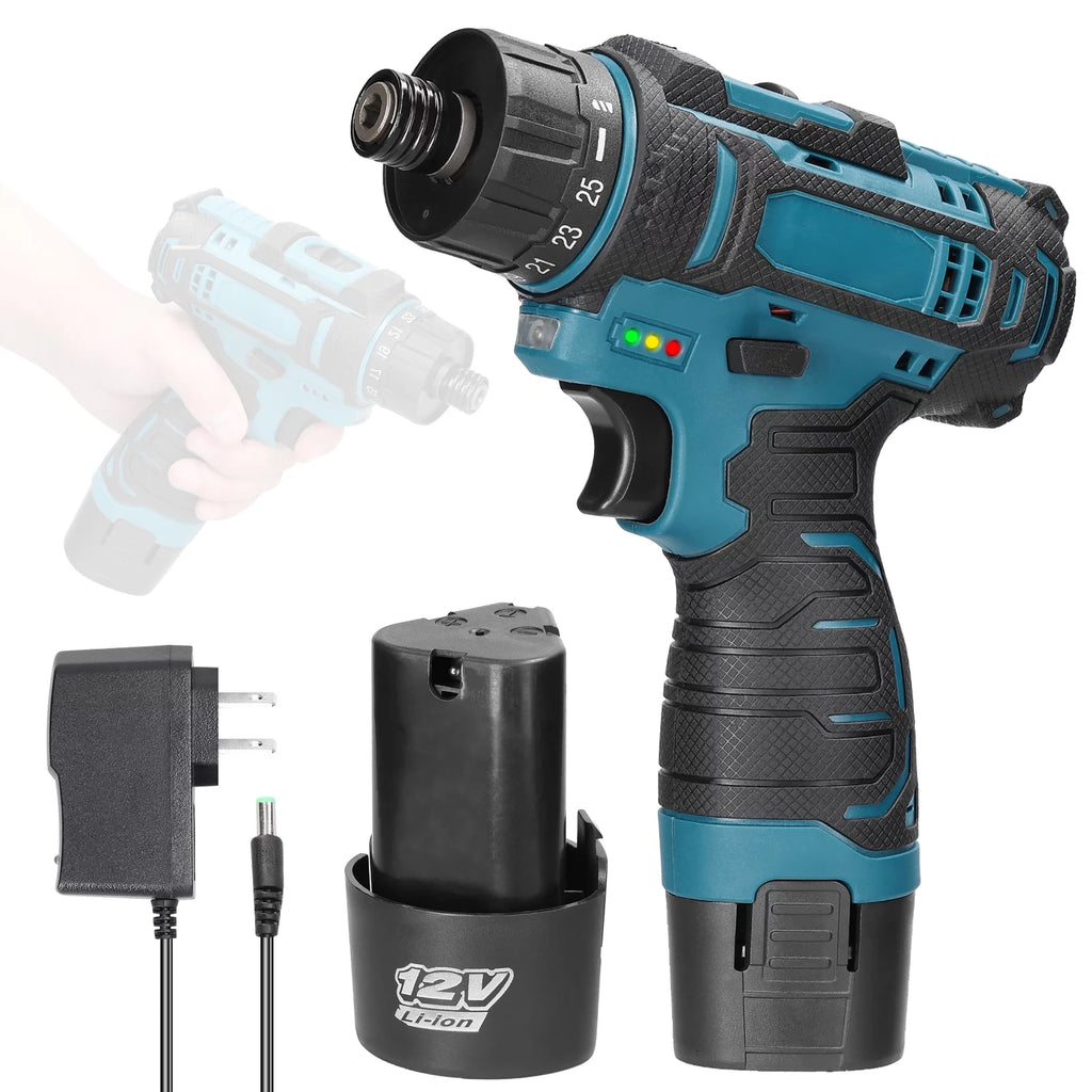 12 V Adjustable Torque 2 Speed Electric Screwdriver Kit L267352