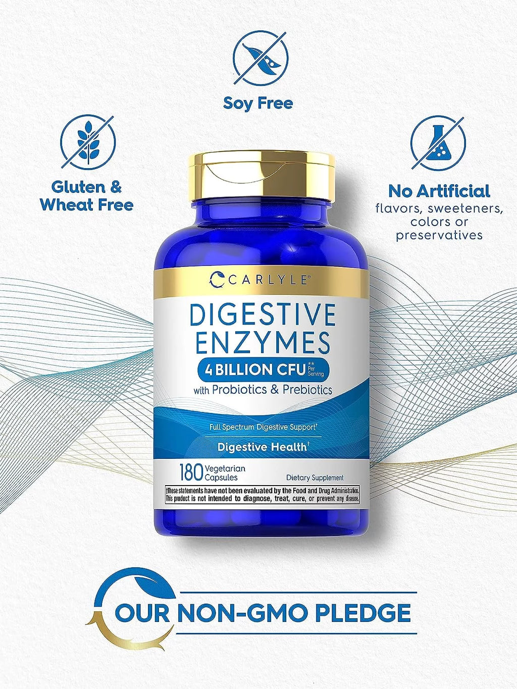 Digestive Enzymes with Probiotics and Prebiotics 180 Capsules Y135804