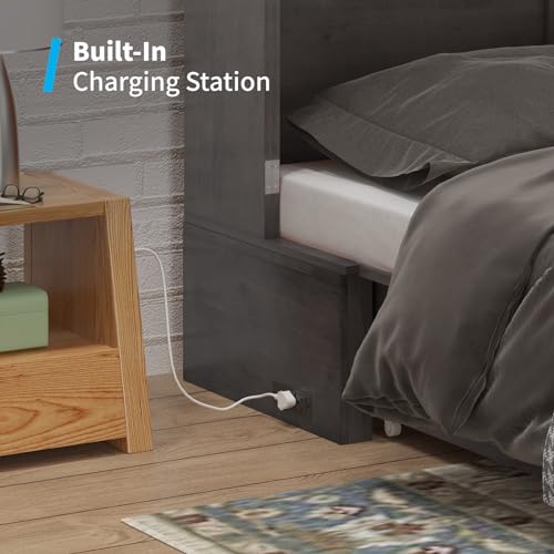 Queen Size Murphy Bed with Tri-Folding Mattress and Storage Drawers B9845