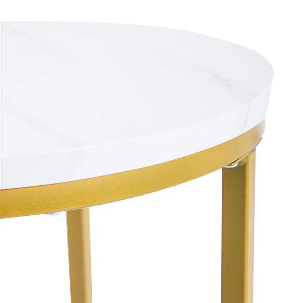 White Round Marble Side Table Y583