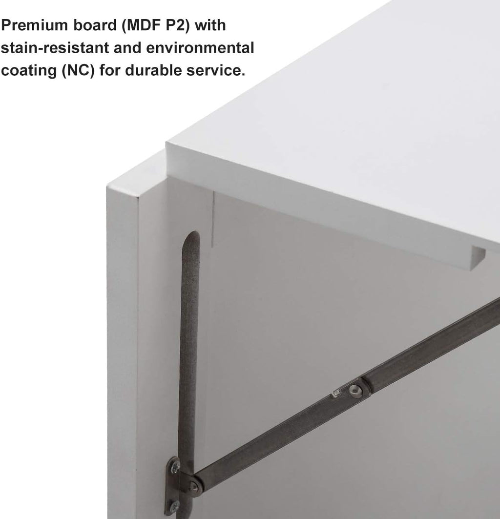 Wall Mounted Folding Desk with Storage D8584