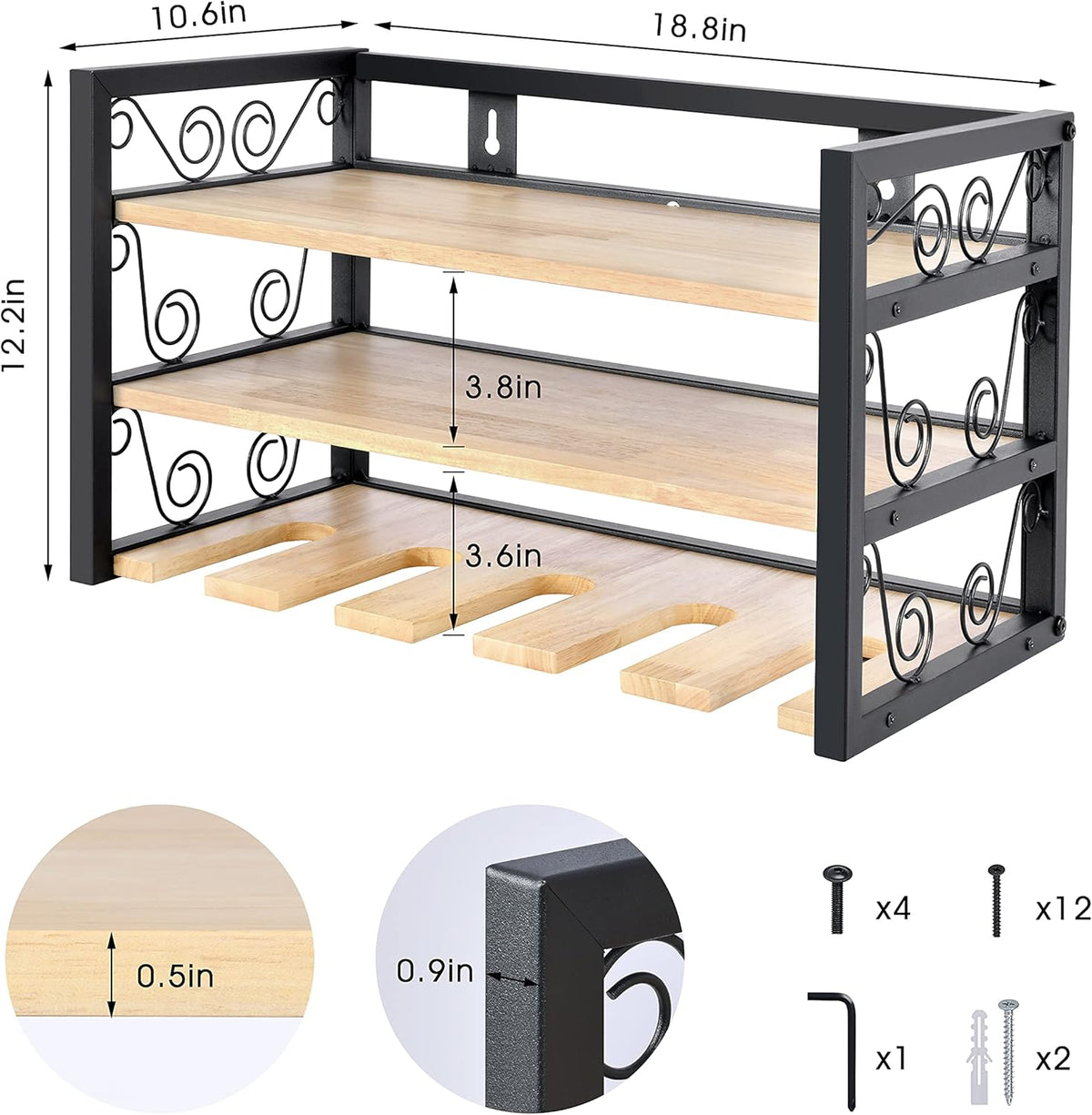 Power Tool Organizer, 5 Drill Rack Wall Mount U143956