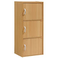 3 Shelf 3 Door Bookcase in Beech, Brown H14976