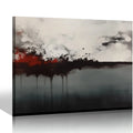 Framed Canvas Print Wall Art Black Gray Abstract Illustrations 20x16 T538371