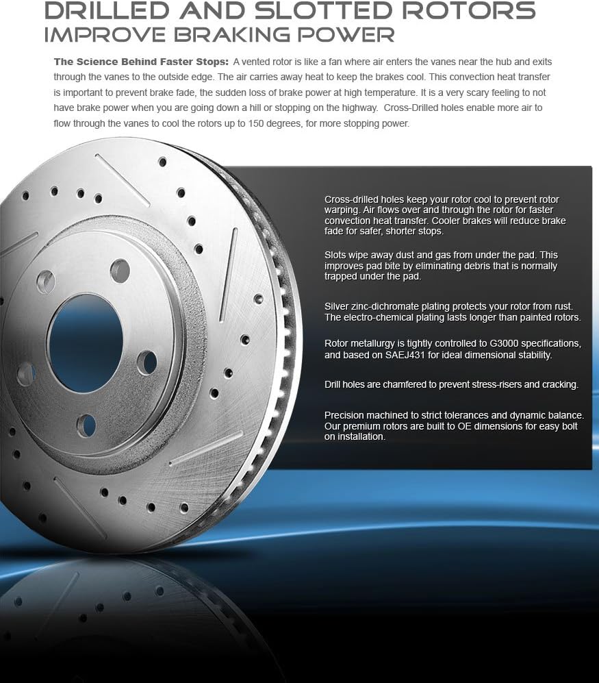 276 mm Front Brake Disc Rotors + Ceramic Brake Pads + Clips E897963
