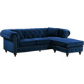 Navy Velvet Reversible Sectional I77938