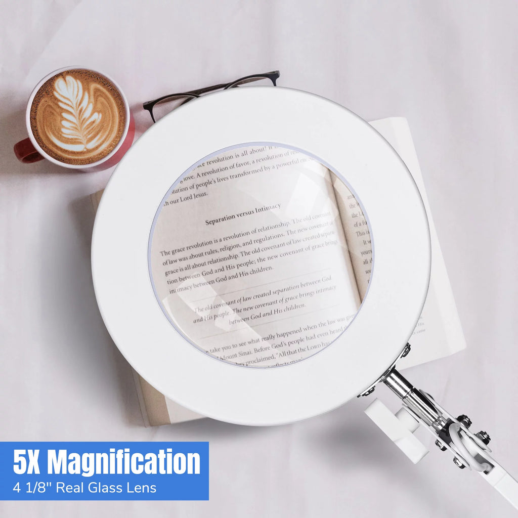 LED Magnifying Lamp Desk Light with Clamp Adjustable Arm O8135