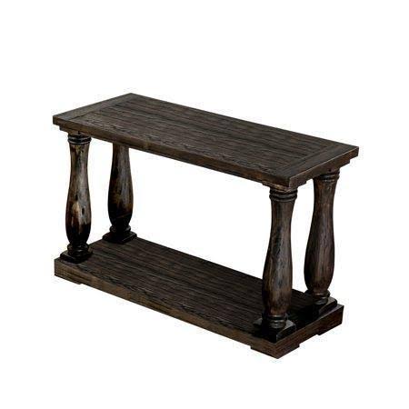 Rustic Sofa Table, Weathered Walnut, Brown R395