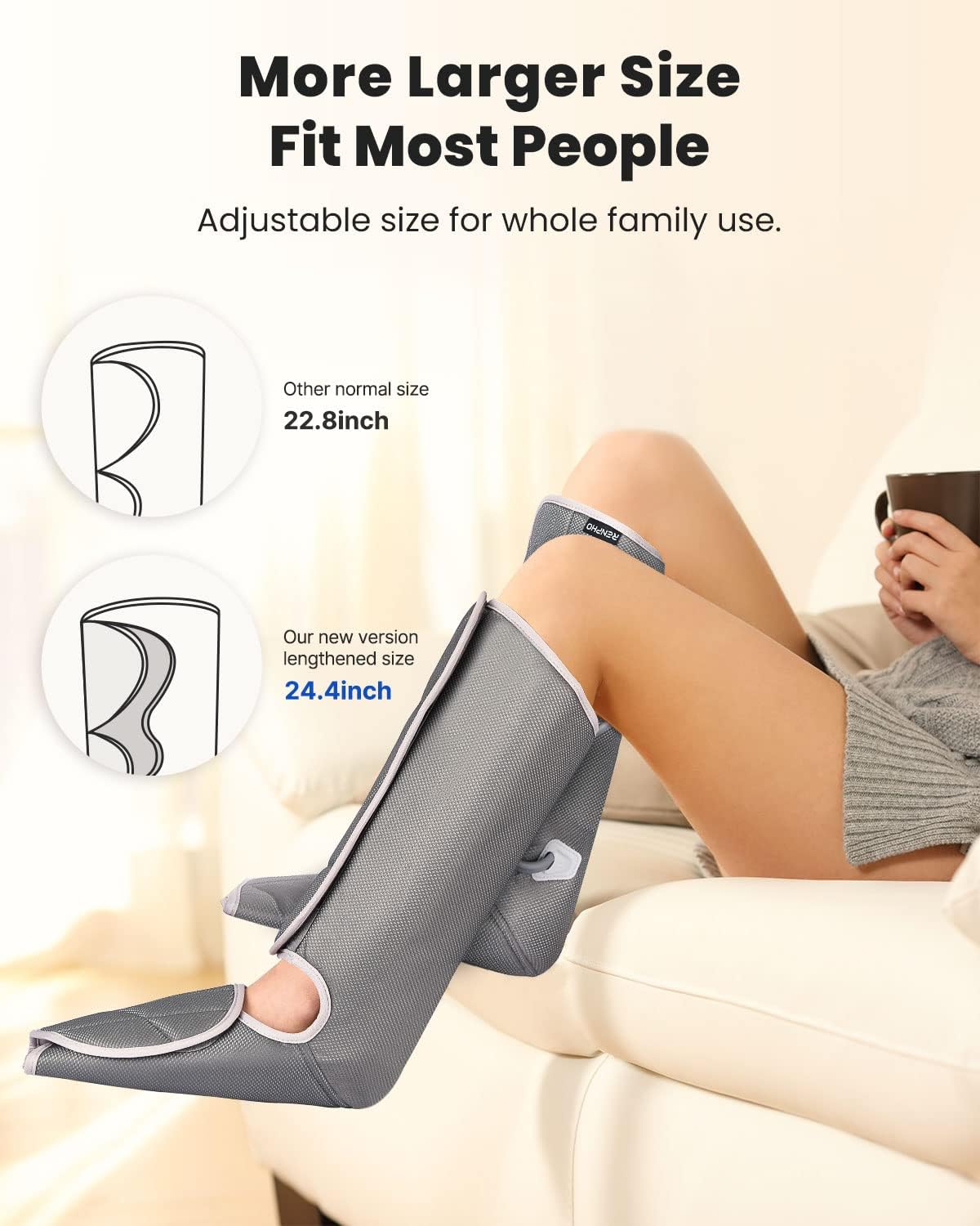 Leg Massager with Handheld Controller 3 Intensity 2 Modes Y67372