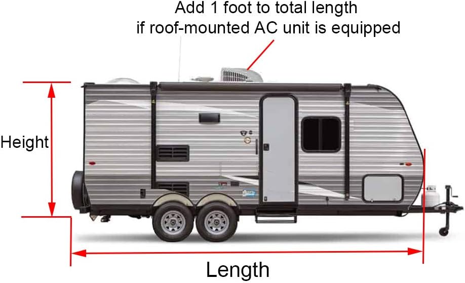 Travel Trailer Camper Cover 17' - 19' Windproof Anti-UV Water-Resistance W407