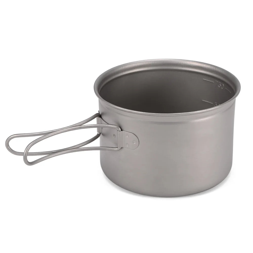 Titanium Cookware Set 1000ml 750ml Pot Pan Spoon Set K148
