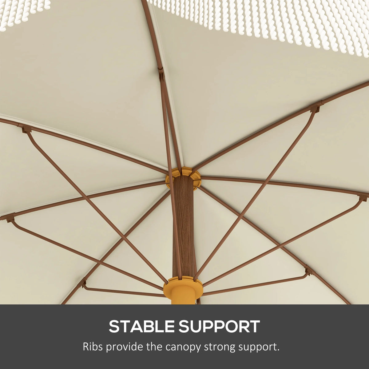White Ruffled Beach Umbrella with Carry Bag X563