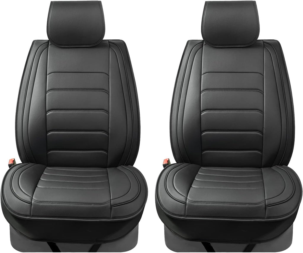 Black Leather Car Seat Covers Y6669