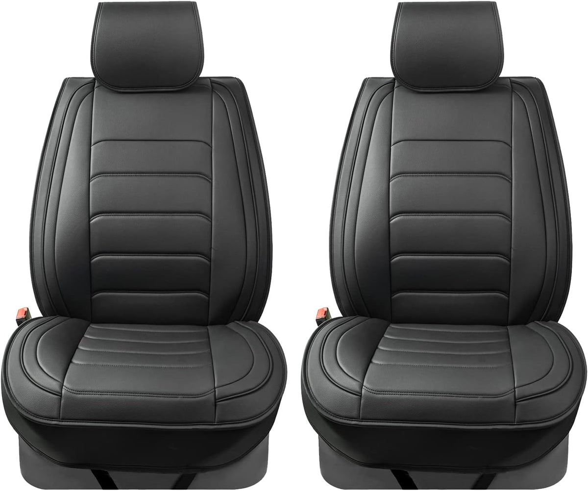 Black Leather Car Seat Covers Y6669